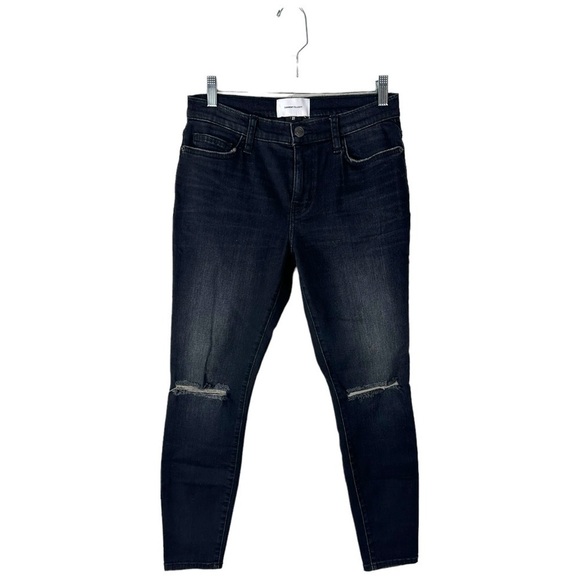 Current/Elliot Stiletto Distressed Skinny Jean 2 Year Destroy Stretch Black - Picture 1 of 6
